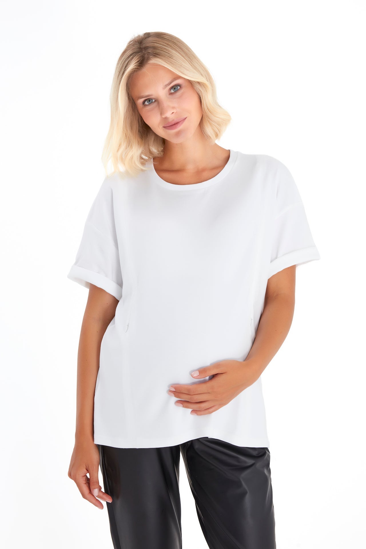 Anytime Anywhere Side Zip Maternity/Nursing T-Shirt
