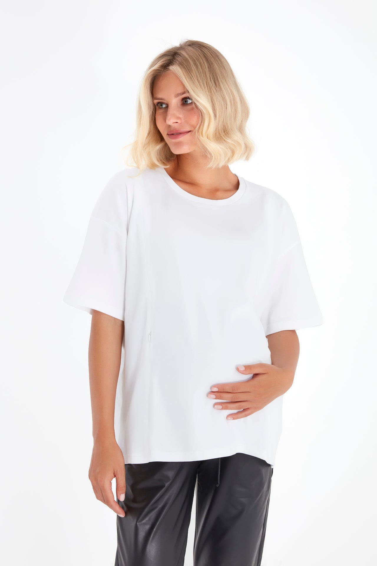 Anytime Anywhere Side Zip Maternity/Nursing T-Shirt
