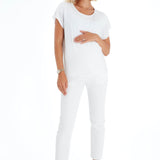 Graceful Non-Denim Foldover Waistband Maternity Pants
