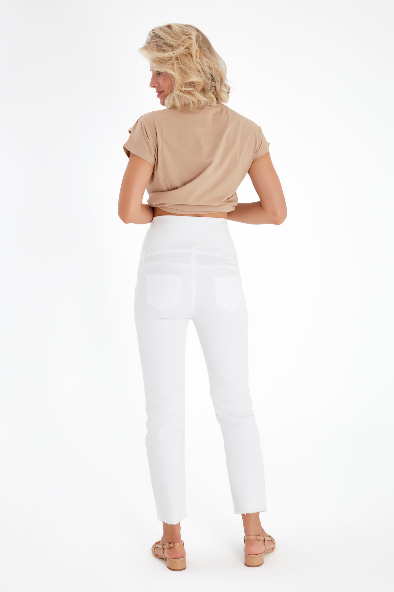 Graceful Non-Denim Foldover Waistband Maternity Pants
