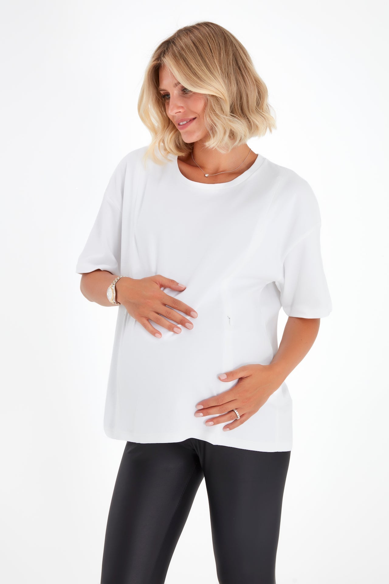 Anytime Anywhere Side Zip Maternity/Nursing T-Shirt
