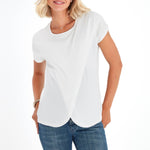 Handy Crossover Short Sleeve Cotton Maternity/Nursing Top
