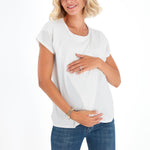 Handy Crossover Short Sleeve Cotton Maternity/Nursing Top
