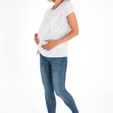 Handy Crossover Short Sleeve Cotton Maternity/Nursing Top
