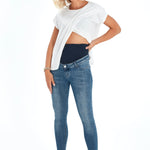 Skinny Foldover Waistband Maternity Jeans
