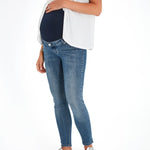 Skinny Foldover Waistband Maternity Jeans
