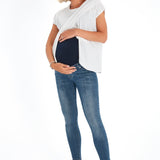 Skinny Foldover Waistband Maternity Jeans
