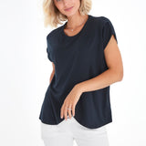 Handy Crossover Short Sleeve Cotton Maternity/Nursing Top
