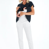 Handy Crossover Short Sleeve Cotton Maternity/Nursing Top
