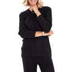 Effortless Elegance Set with Rib Side Zip Long Sleeve Maternity/Nursing Top & Lounge Pants
