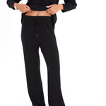 Effortless Elegance Set with Rib Side Zip Long Sleeve Maternity/Nursing Top & Lounge Pants
