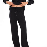 Effortless Elegance Set with Rib Side Zip Long Sleeve Maternity/Nursing Top & Lounge Pants
