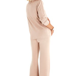 Effortless Elegance Set with Rib Side Zip Long Sleeve Maternity/Nursing Top & Lounge Pants
