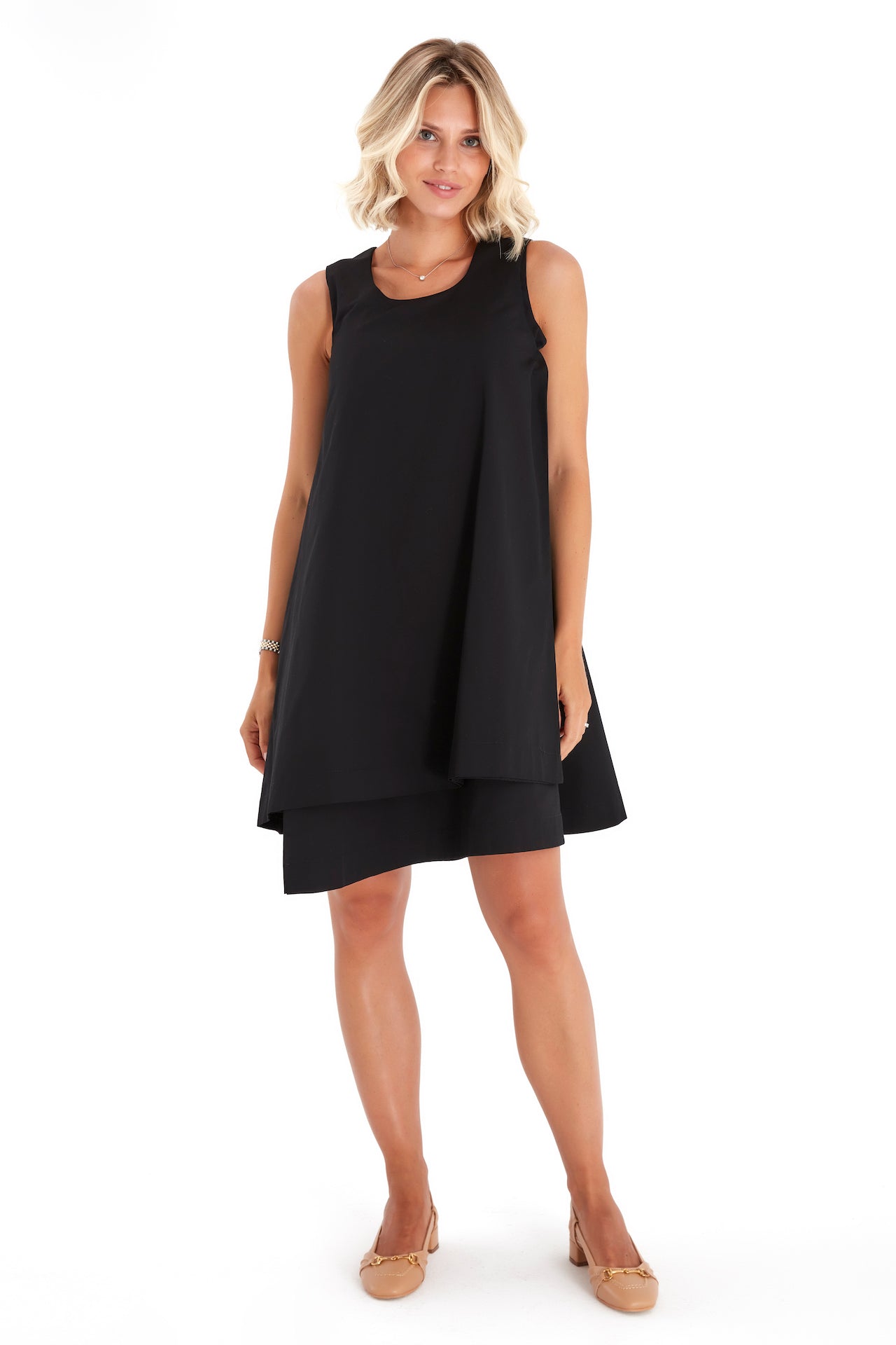 Amaze Sleeveless Cotton Maternity/Nursing Swing Dress
