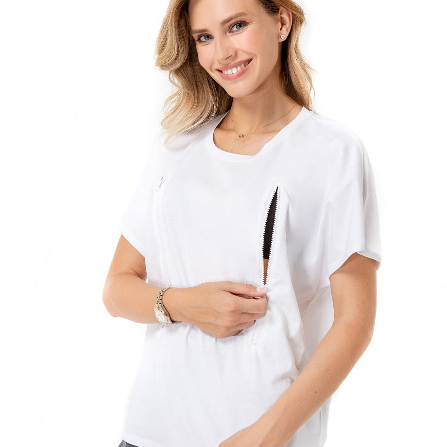 Zip Up Maternity/Nursing T-Shirt
