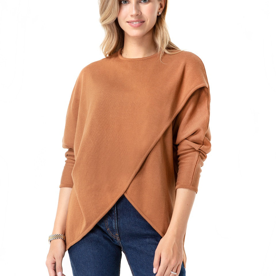 Let Loose Crossover Long Sleeve Maternity/Nursing Knit Top
