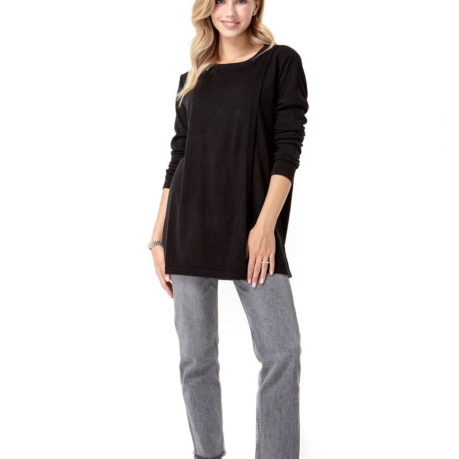 Casual Elegance Long Sleeve Maternity/Nursing Knit Top
