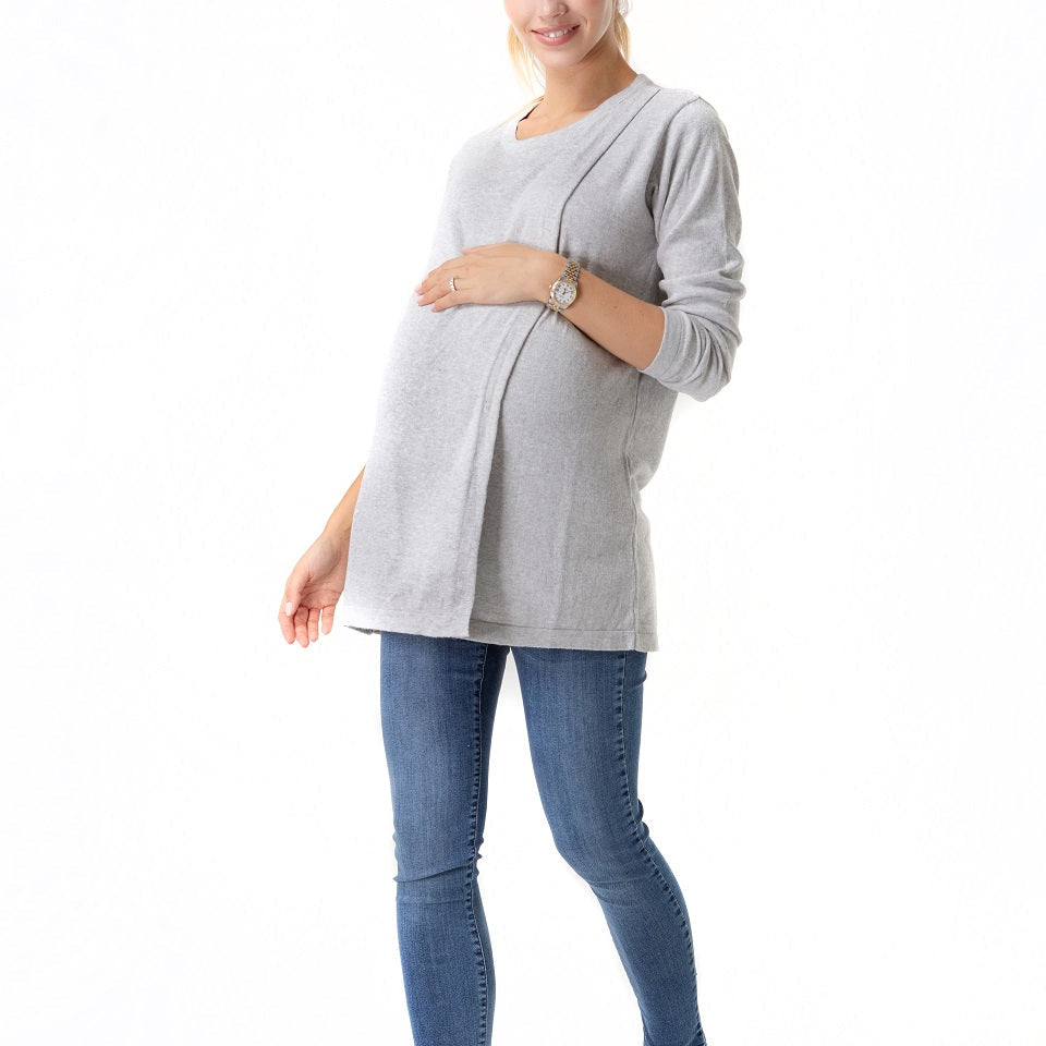 Casual Elegance Long Sleeve Maternity/Nursing Knit Top
