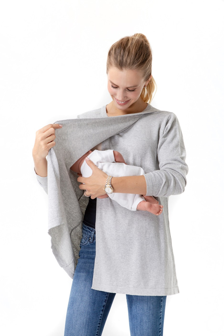 Casual Elegance Long Sleeve Maternity/Nursing Knit Top
