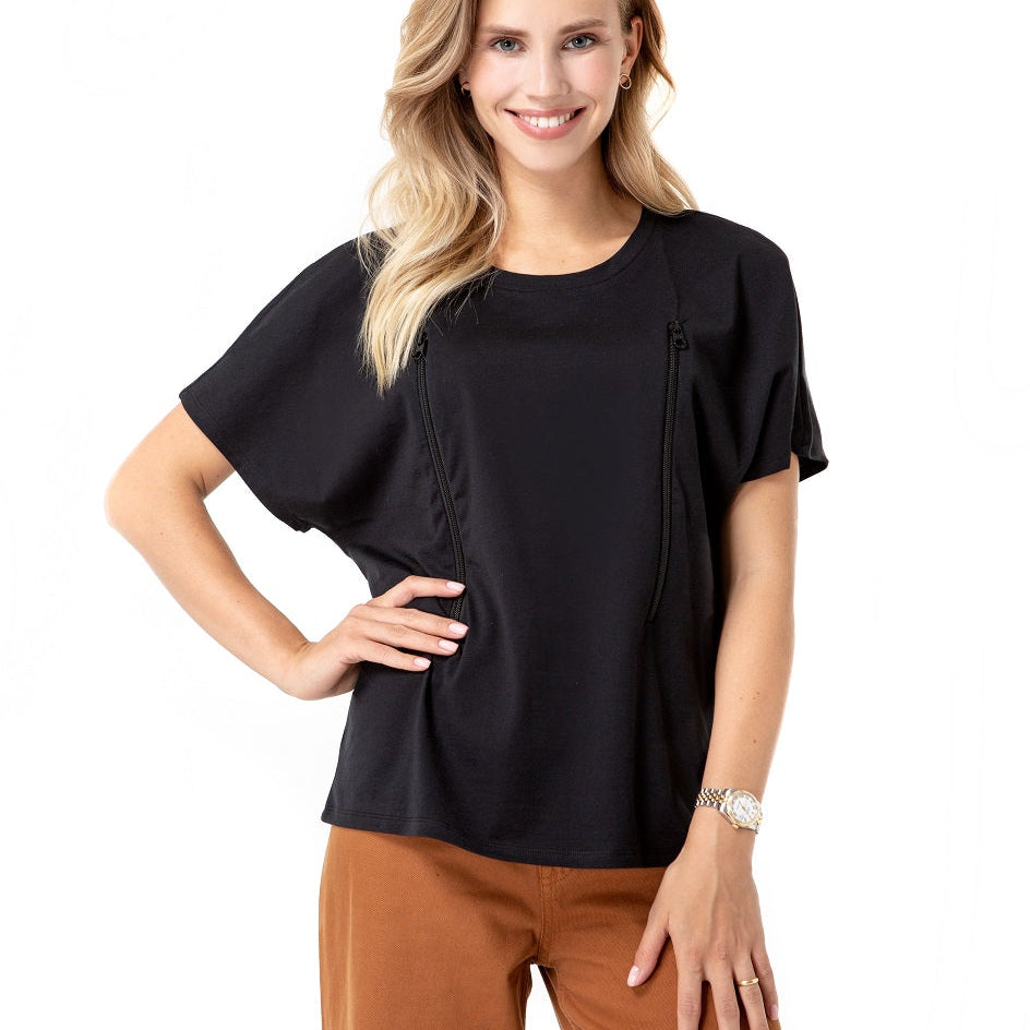 Zip Up Maternity/Nursing T-Shirt
