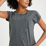 Handy Crossover Short Sleeve Cotton Maternity/Nursing Top
