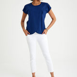 Handy Crossover Short Sleeve Cotton Maternity/Nursing Top
