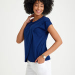 Handy Crossover Short Sleeve Cotton Maternity/Nursing Top
