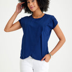 Handy Crossover Short Sleeve Cotton Maternity/Nursing Top
