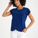 Handy Crossover Short Sleeve Cotton Maternity/Nursing Top
