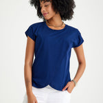 Handy Crossover Short Sleeve Cotton Maternity/Nursing Top
