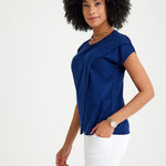 Handy Crossover Short Sleeve Cotton Maternity/Nursing Top
