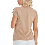 Handy Crossover Short Sleeve Cotton Maternity/Nursing Top
