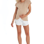 Handy Crossover Short Sleeve Cotton Maternity/Nursing Top
