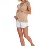 Handy Crossover Short Sleeve Cotton Maternity/Nursing Top
